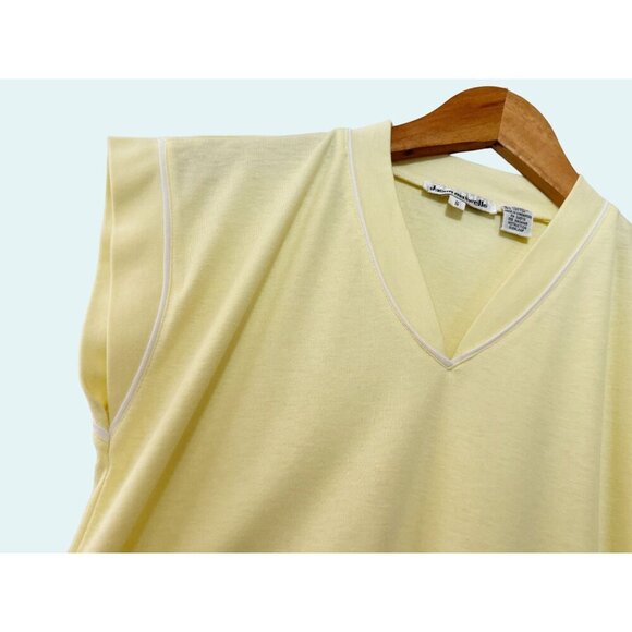Vintage JASON MAXWELL Cap Sleeve Yellow Top Shirt Tee 90s / 00s Size S - Picture 3 of 7